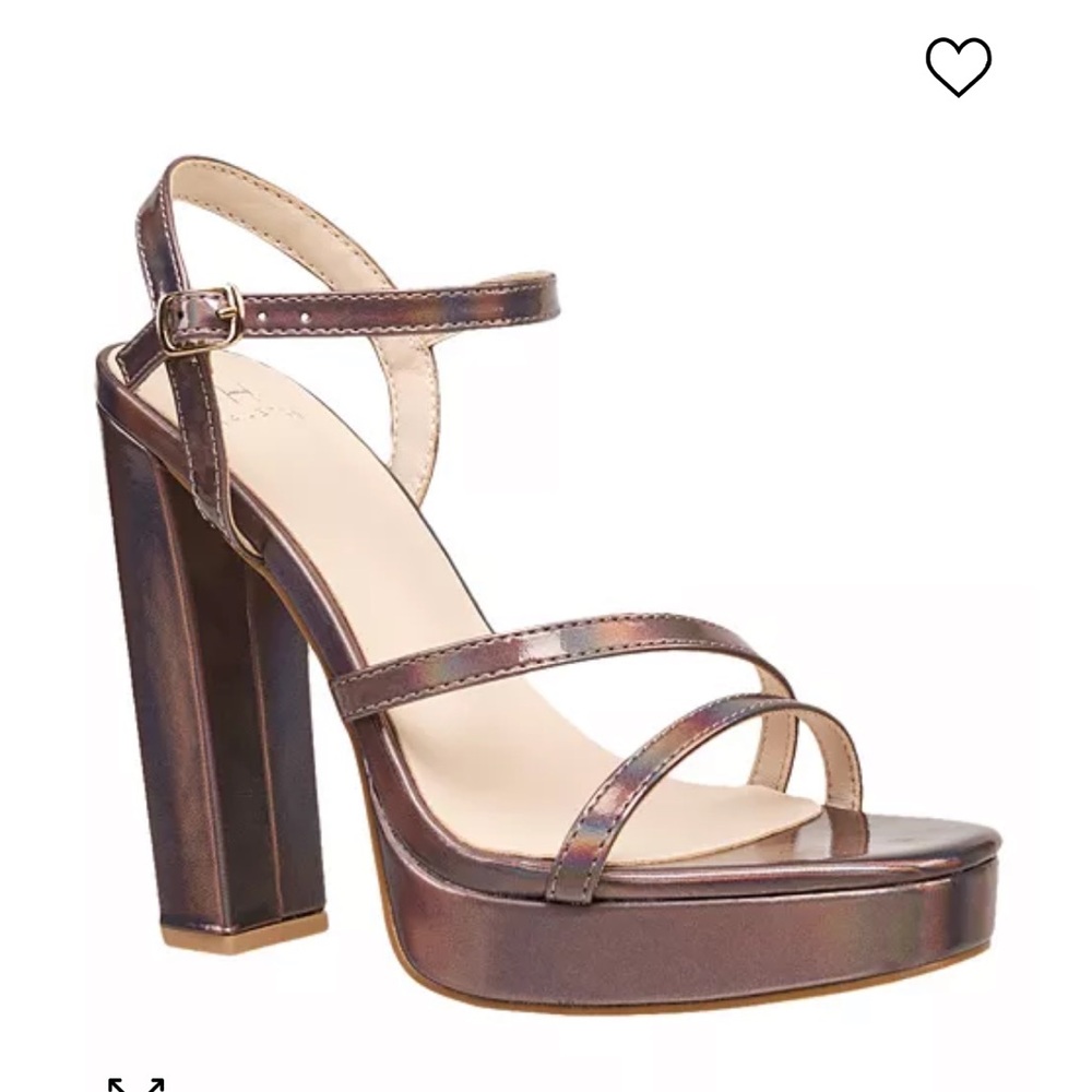 132. H by Halston Women's Sardinia Ankle Strap Dress Sandals Nwob 10 💖 pewter🌈